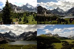 02 Mount Assiniboine, Lake Magog, The Nublet, Nub Peak, Golden Mountain From Helicopter Just After Taking Off From The Lake Magog Helipad
